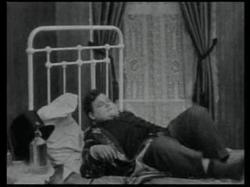 Oliver Hardy and his tortured bed in One Too Many Oliver Hardy and his tortured bed in One Too Many