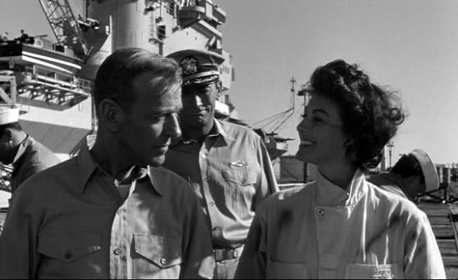 Fred Astaire, Gregory Peck, and Ava Gardner in On the Beach. Fred Astaire, Gregory Peck, and Ava Gardner in On the Beach.