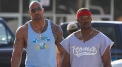 Dwayne Johnson and Anthony Mackie in Pain & Gain.