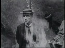 Even on fire Keaton maintains his Stone Face. Even on fire Keaton maintains his Stone Face.