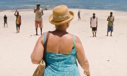 Margarethe Tiesel checks out the locals in Paradise: Love. Margarethe Tiesel checks out the locals in Paradise: Love.
