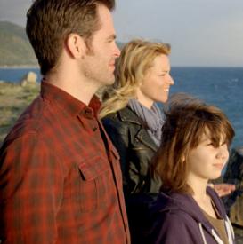 Chris Pine, Elizabeth Banks and Michael Hall D'Addario in People Like Us.