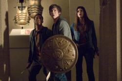 Brandon T. Jackson, Logan Lerman  and Alexandra Daddario in Percy Jackson &  the Olympians: The Lightning Thief.