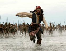 Johnny Depp in Pirates of the Caribbean: Dead Man's Chest. Johnny Depp in Pirates of the Caribbean: Dead Man's Chest.