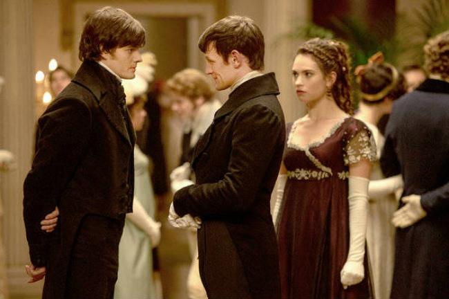 Sam Riley, Matt Smith and Lily James in Pride and Prejudice and Zombies