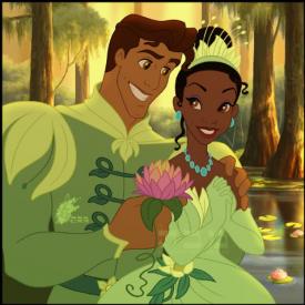 Prince Naveen and Tiana in The Princess and the Frog