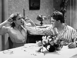 Mae Clarke and James Cagney in The Public Enemy.