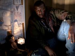 Edwin Hodge plays a Bloody Stranger in The Purge. Edwin Hodge plays a Bloody Stranger in The Purge.