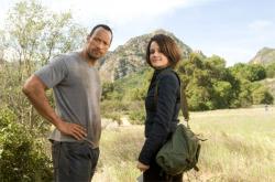 Dwayne Johnson and Carla Gugino in Race to Witch Mountain.