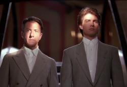 Dustin Hoffman and Tom Cruise in Rain Man. Dustin Hoffman and Tom Cruise in Rain Man.