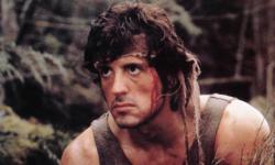 Sylvester Stallone as John Rambo in First Blood. Sylvester Stallone as John Rambo in First Blood.