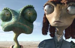 Johnny Depp and Isla Fisher in Rango.