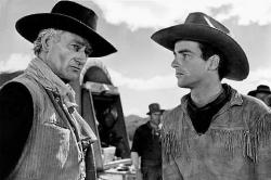 John Wayne and Montgomery Clift in Red River