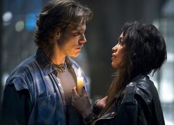 Adam Pascal and Rosario Dawson in Rent.