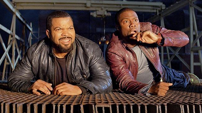 Ice Cube and Kevin Hart in Ride Along. Ice Cube and Kevin Hart in Ride Along.