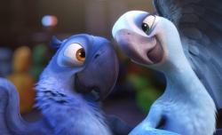 Jesse Eisenberg and Anne Hathaway voice the macaws in Rio.