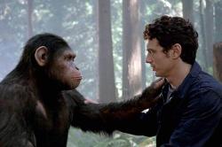 Andy Serkis and James Franco in Rise of the Planet of the Apes.