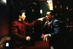 Jackie Chan and Chris Tucker in Rush Hour. Jackie Chan and Chris Tucker in Rush Hour.