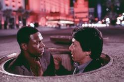 Chris Tucker and Jackie Chan in Rush Hour 2. Chris Tucker and Jackie Chan in Rush Hour 2.