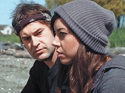 Mark Duplass and Aubrey Plaza in Safety Not Guaranteed. Mark Duplass and Aubrey Plaza in Safety Not Guaranteed.