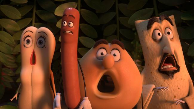 Kristen Wiig, Seth Rogen, Edward Norton, and David Krumholtz voice the food in Sausage Party.