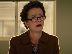 Emma Thompson as P.L. Travers in Saving Mr. Banks. Emma Thompson as P.L. Travers in Saving Mr. Banks.