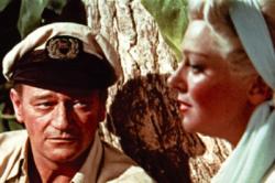 John Wayne and Lana Turner in The Sea Chase. John Wayne and Lana Turner in The Sea Chase.