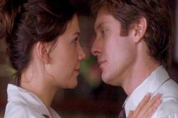 Maggie Gyllenhaal and James Spader in Secretary. Maggie Gyllenhaal and James Spader in Secretary.
