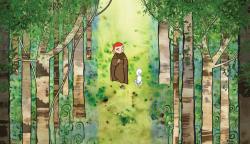 Brendan and Pangur Bán in The Secret of Kells.