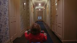 Danny Lloyd meets the ghosts of the little girls in The Shining. Danny Lloyd meets the ghosts of the little girls in The Shining.