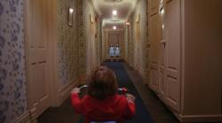 Danny Lloyd meets the ghosts of the little girls in The Shining.