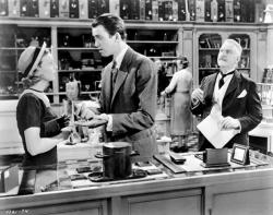 Margaret Sullavan, James Stewart, and Frank Morgan in The Shop Around the Corner.