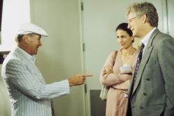 Jack Lemmon, Andie MacDowell, and Bruce Davison in Short Cuts.