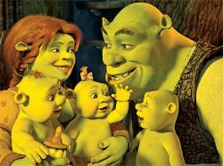 Fiona, Shrek and the baby ogres in Shrek the Third.