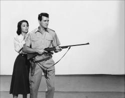 Dana Wynter and Rock Hudson in Something of Value. Dana Wynter and Rock Hudson in Something of Value.