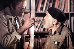 Charlton Heston and Edward G. Robinson in Soylent Green.