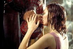 Tobey Maguire and Kirsten Dunst in Spider-man. Tobey Maguire and Kirsten Dunst in Spider-man.