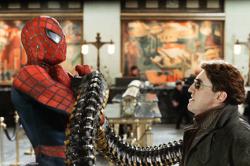 Tobey Maguire and Alfred Molina in Spider-man 2. Tobey Maguire and Alfred Molina in Spider-man 2.