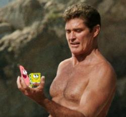 David Hasslehoff in SpongeBob Square Pants: The Movie. David Hasslehoff in SpongeBob Square Pants: The Movie.