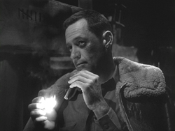 William Holden in his Oscar winning performance as Sefton in Stalag 17.