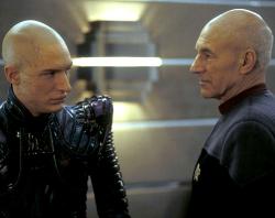 Tom Hardy and Patrick Stewart in Star Trek X: Nemesis.