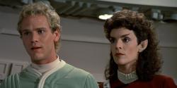 Merritt Butrick and Robin Curtis in The Search for Spock Merritt Butrick and Robin Curtis in The Search for Spock