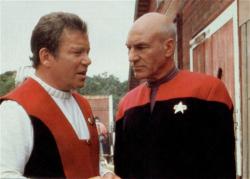 Wiliam Shatner and Patrick Stewart in Star Trek VII: Generations Wiliam Shatner and Patrick Stewart in Star Trek VII: Generations