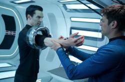 Benedict Cumberbatch and Karl Urban in Star Trek Into Darkness.