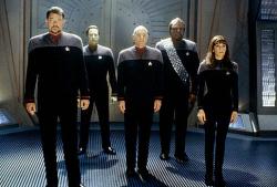 Jonathan Frakes, Brent Spiner, Patrick Stewart, Michael Dorn and Marina Sirtis in Star Trek IX: Insurrection Jonathan Frakes, Brent Spiner, Patrick Stewart, Michael Dorn and Marina Sirtis in Star Trek IX: Insurrection