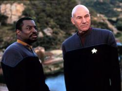 Levar Burton and Patrick Stewart in Star Trek: Insurrection