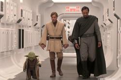 Yoda, Ewan McGregor and Jimmy Smits in Star Wars: Episode III - Revenge of the Sith. Yoda, Ewan McGregor and Jimmy Smits in Star Wars: Episode III - Revenge of the Sith.