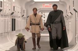 Yoda, Ewan McGregor and Jimmy Smits in Star Wars: Episode III - Revenge of the Sith.