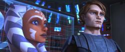 Ahsoka  and Anakin in Star Wars: The Clone Wars.