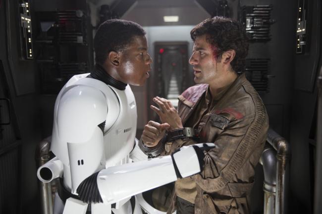 John Boyega and Oscar Isaac in Star Wars: The Force Awakens